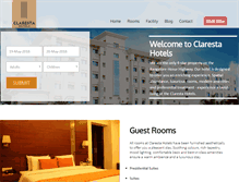 Tablet Screenshot of clarestahotels.com